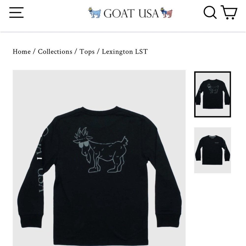 GOAT USA. NWT.  Long sleeve.  Size Men’s Small.  Black and white.